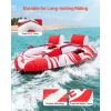 Towable Tubes for Boating, 2-Rider Inflatable Boat Tubes and Towables, 340 lbs Capacity Water Sport Tubes for Boat to Pull - with 2 Cockpits