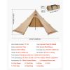 Hot Tent for 4 Persons, Portable Winter Tipi Tent with Stove Jack, Waterproof Canvas Camping Tents