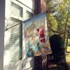 Fishing Santa Claus with Castnet Christmas House Flag Large Porch Sleeve Pole Decorative Outside Yard Banner Artwork Wall Hanging, Polyester
