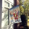 Fishing Santa Claus with Largemouth Bass Christmas House Flag Large Porch Sleeve Pole Decorative Outside Yard Banner Artwork Wall Hanging, Polyester