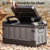 Folding car storage box seat, foldable luggage compartment matte black suitable for family travel, fishing, camping