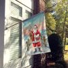 Fishing Santa Claus with Flounder Christmas House Flag Large Porch Sleeve Pole Decorative Outside Yard Banner Artwork Wall Hanging, Polyester