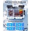 Car Refrigerator, DC 12/24V AC100-240V Compressor Electric Cooler, -4°F to 68°F Truck Refrigerator with APP Control, Wheels & Dual Zone