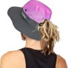 Women's Outdoor UV-Protection-Foldable Sun-Hats Mesh Wide-Brim Beach Fishing Hat with Ponytail-Hole