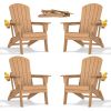 HDPE Folding Adirondack chair with Cup Holder, 4Pack
