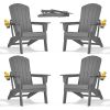 HDPE Folding Adirondack chair with Cup Holder, 4Pack