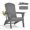 HDPE Folding Adirondack chair with Cup Holder, 1Pack