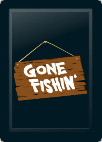 Fisherman-Gone Fishing Logo Panel (Logo Panel Size: 30" Panel For All Other Chairs)