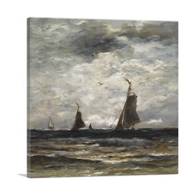 Dutch Fishing Vessels At Sea 1904 (Type: Standard Framed Canvas Print, size: 30" x 30" / 70cm x 70cm (approx))