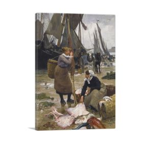 The Arrival Of The Fishing Boats (Type: Standard Framed Canvas Print, size: 28" x 20" / 70cm x 50cm (approx))