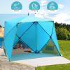 Portable Shade Sun Shelter UPF50+ UV Protection for 4 Person Extendable Floor for Fishing Hiking Camping, Waterproof Windproof