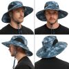 Wide Brim Sun Hat, UPF 50+ UV Protection Waterproof Packable Bucket Hat for Men & Women, Fishing Hiking Beach Garden