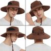 Wide Brim Sun Hat, UPF 50+ UV Protection Waterproof Packable Bucket Hat for Men & Women, Fishing Hiking Beach Garden