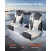 Boat Seat, High Backrest, Folding Fishing Boat Seat with Thickened Sponge Cushion & Waterproof PVC Leather, Aluminum Alloy Hinges
