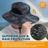 Wide Brim Sun Hat, UPF 50+ UV Protection Waterproof Packable Bucket Hat for Men & Women, Fishing Hiking Beach Garden